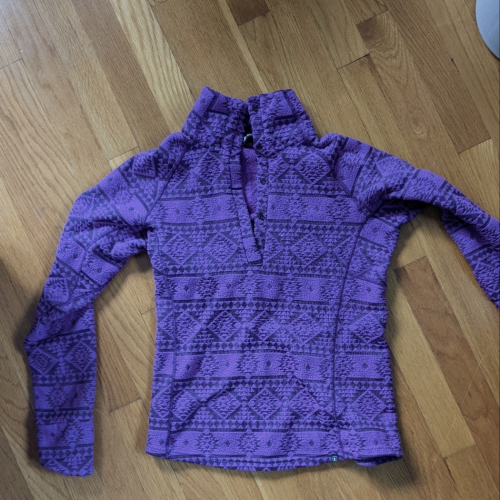 Eastern mountain sports fleece quarter purple size small
